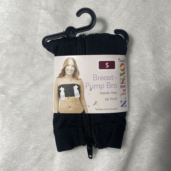 New Joyspun Maternity Hands Free Breast Pump Nursing Bra Zip Front Size Small - Picture 1 of 2